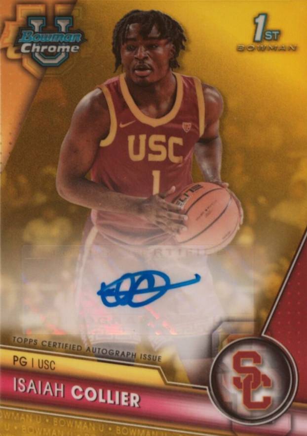 2023 Bowman University Chrome Bowman Chrome Prospects Autographs Isaiah Collier #IC Basketball Card