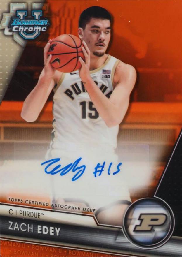 2023 Bowman University Chrome Bowman Chrome Prospects Autographs Zach Edey #ZE Basketball Card