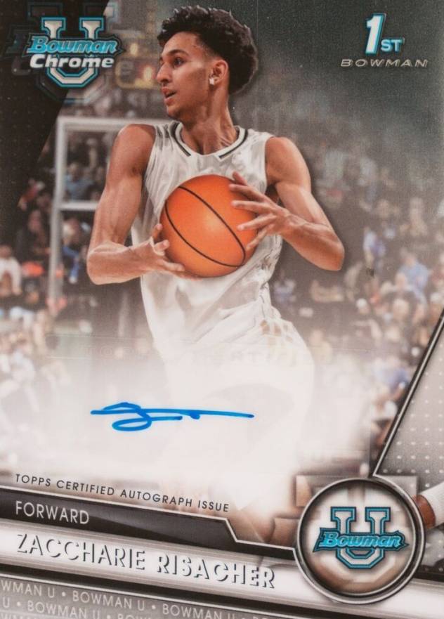 2023 Bowman University Chrome Bowman Chrome Prospects Autographs Zaccharie Risacher #ZR Basketball Card