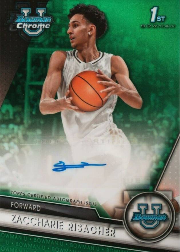 2023 Bowman University Chrome Bowman Chrome Prospects Autographs Zaccharie Risacher #ZR Basketball Card