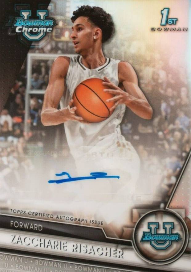 2023 Bowman University Chrome Bowman Chrome Prospects Autographs Zaccharie Risacher #ZR Basketball Card