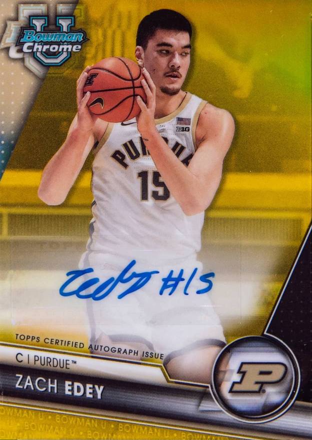 2023 Bowman University Chrome Bowman Chrome Prospects Autographs Zach Edey #ZE Basketball Card