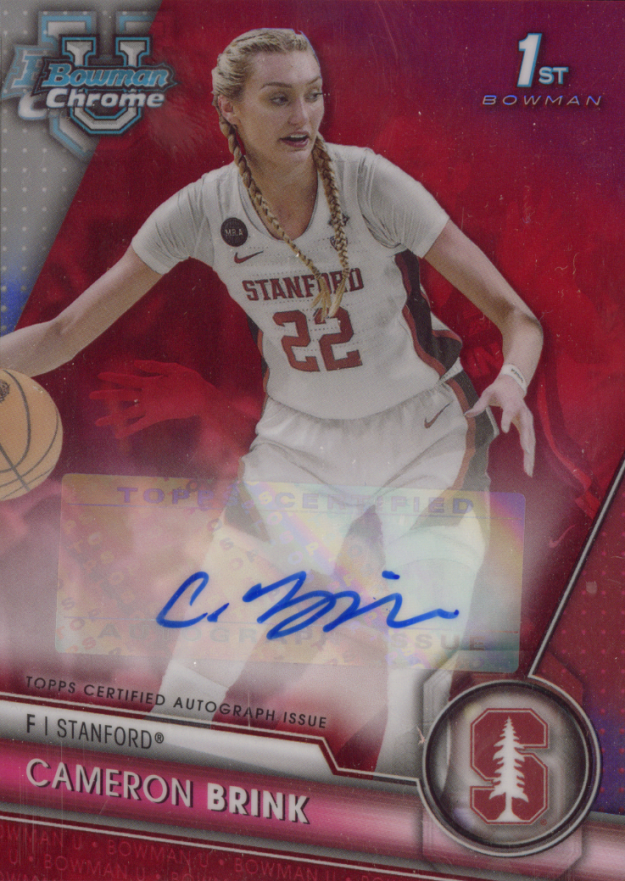 2023 Bowman University Chrome Bowman Chrome Prospects Autographs Cameron Brink #CBR Basketball Card