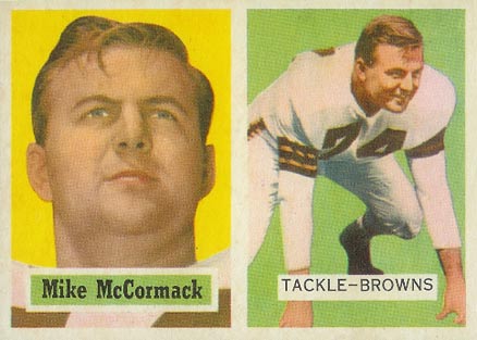 1957 Topps Mike McCormack #3 Football Card