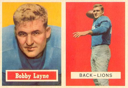 1957 Topps Bobby Layne #32 Football Card