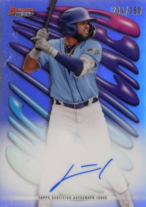 2023 Bowman's Best Shellacked Autographs Junior Caminero #SHAJCA Baseball Card