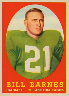 1958 Topps Bill Barnes #4 Football Card