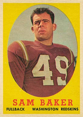 1958 Topps Sam Baker #34 Football Card