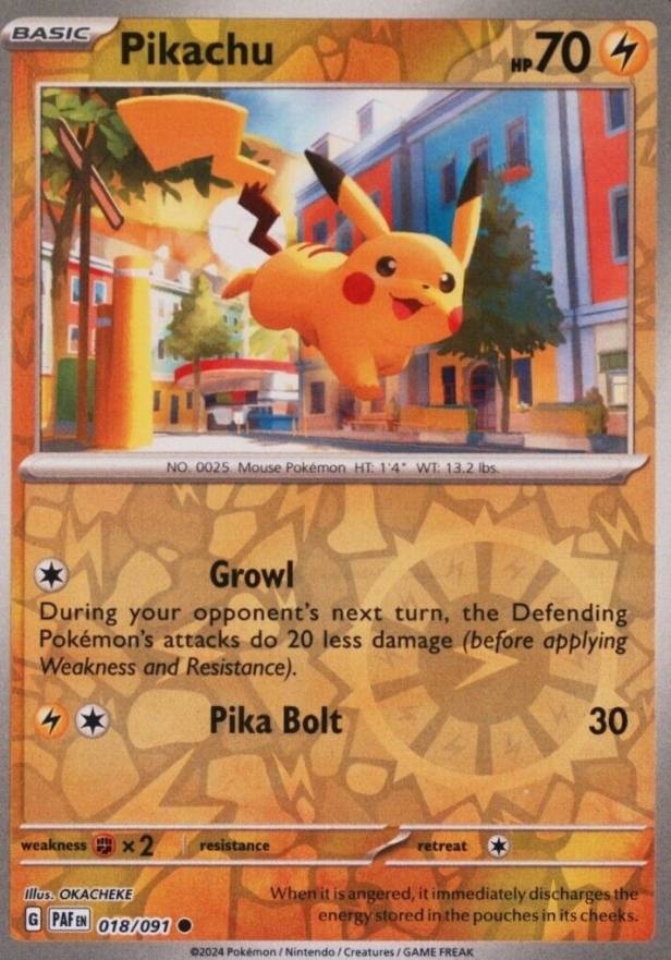 2024 Pokemon PAF EN-Paldean Fates Pikachu #018 TCG Card