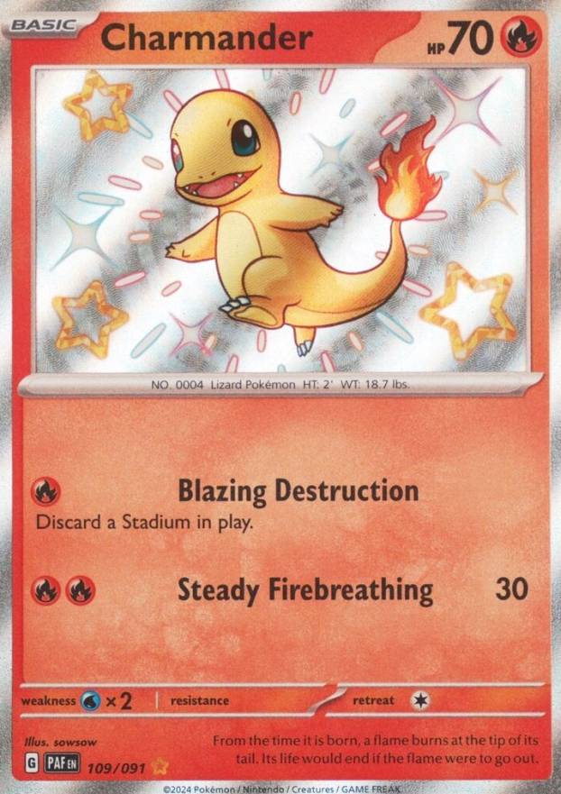 2024 Pokemon PAF EN-Paldean Fates Charmander #109 TCG Card