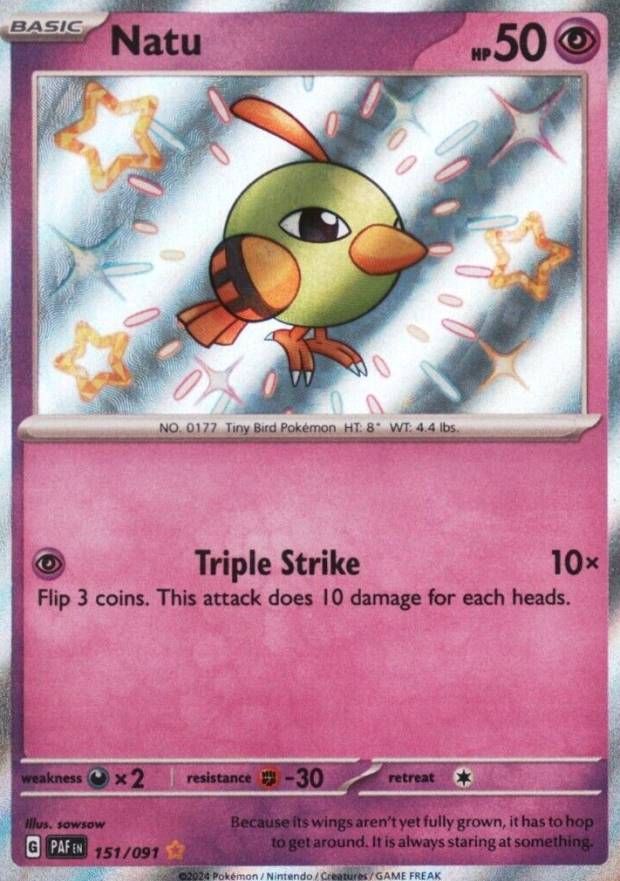 2024 Pokemon PAF EN-Paldean Fates Natu #151 TCG Card