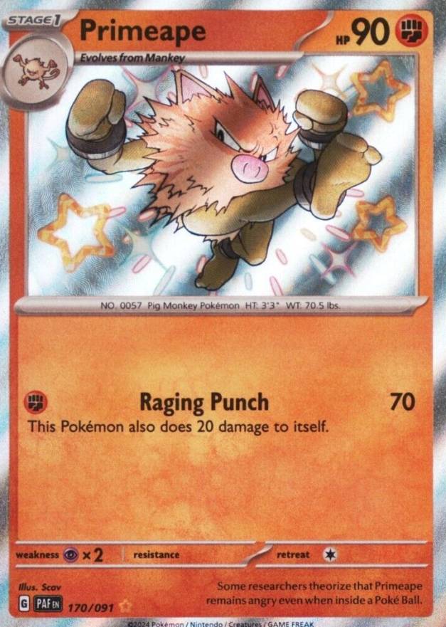 2024 Pokemon PAF EN-Paldean Fates Primeape #170 TCG Card