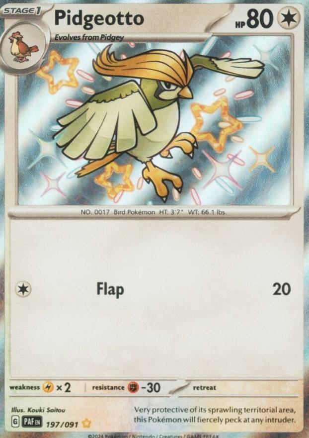 2024 Pokemon PAF EN-Paldean Fates Pidgeotto #197 TCG Card