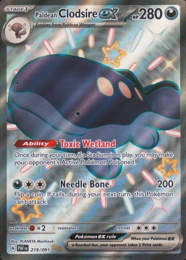 2024 Pokemon PAF EN-Paldean Fates Paldean Clodsire EX #219 TCG Card