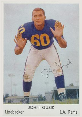 1959 Bell Brand Rams John Guzik #20 Football Card