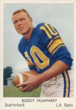 1959 Bell Brand Rams Buddy Humphrey #2 Football Card