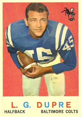 1959 Topps L.G. Dupre #163 Football Card