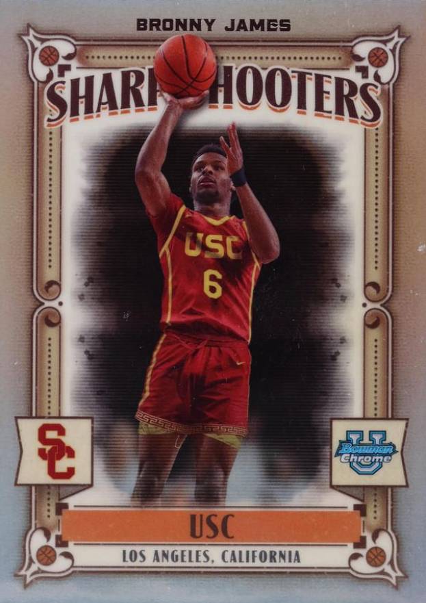 2023 Bowman University Chrome Sharp Shooters Bronny James #SS1 Basketball Card