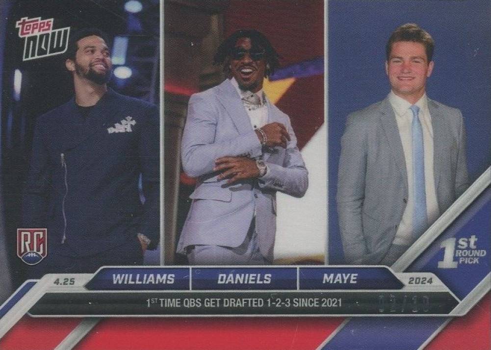 2024 Topps Now Caleb Williams/Drake Maye/Jayden Daniels #DTRIP Football Card