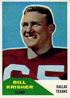 1960 Fleer Bill Krisher #53 Football Card