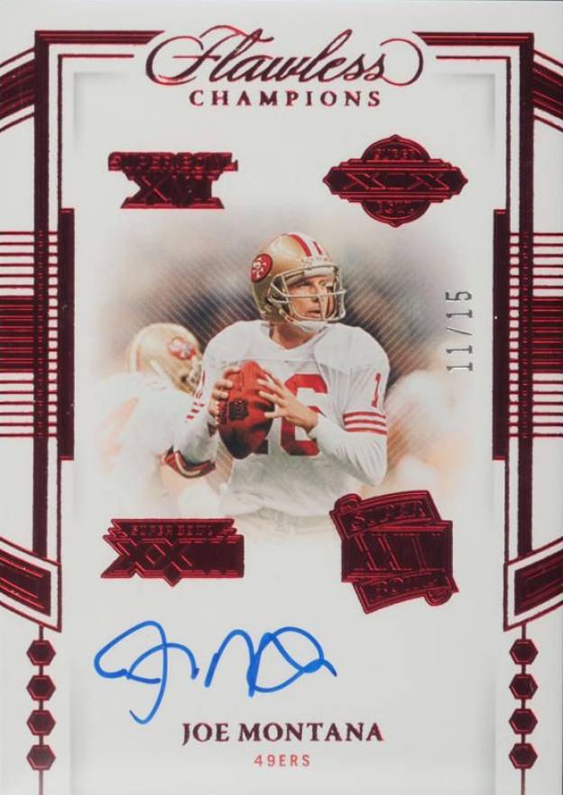 2022 Panini Flawless Champions 4X Signatures Joe Montana #4XJM Football Card