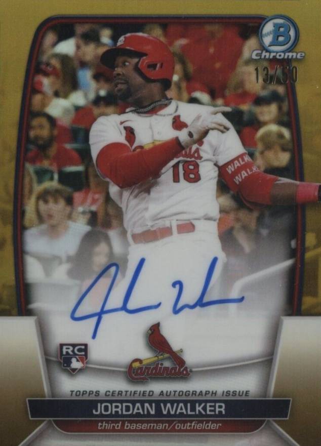 2023 Bowman Chrome Chrome Rookie Autograph Jordan Walker #CRAJW Baseball Card