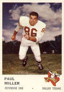 1961 Fleer Paul Miller #209 Football Card