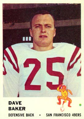 1961 Fleer Dave Baker #64 Football Card