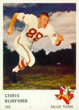 1961 Fleer Chris Burford #204 Football Card