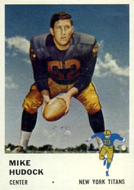 1961 Fleer Mike Hudock #217 Football Card