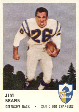 1961 Fleer Jim Sears #164 Football Card