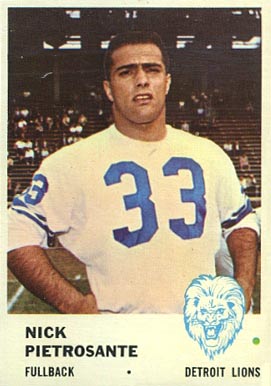 1961 Fleer Nick Pietrosante #80 Football Card