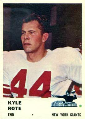 1961 Fleer Kyle Rote #69 Football Card