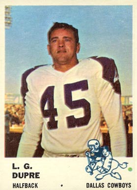 1961 Fleer L.G. Dupre #43 Football Card