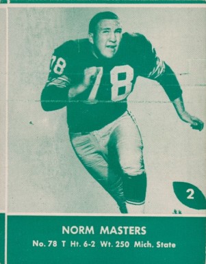 1961 Lake to Lake Packers Norm Masters #2 Football Card