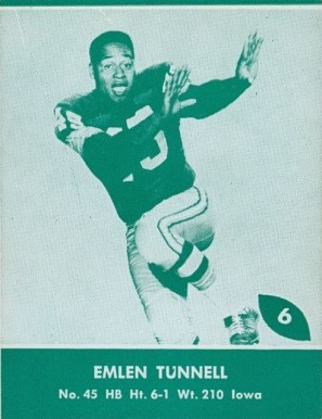 1961 Lake to Lake Packers Emlen Tunnell #6 Football Card