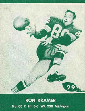 1961 Lake to Lake Packers Ron Kramer #29 Football Card