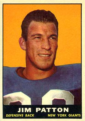 1961 Topps Jim Patton #92 Football Card