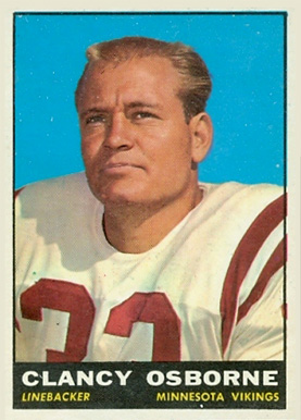 1961 Topps Clancy Osborne #80 Football Card