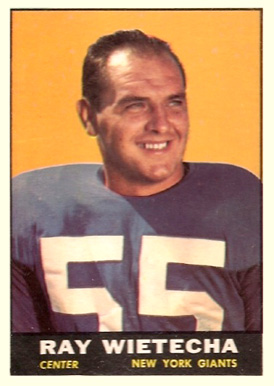 1961 Topps Ray Wietecha #89 Football Card