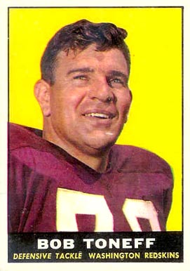 1961 Topps Bob Toneff #129 Football Card