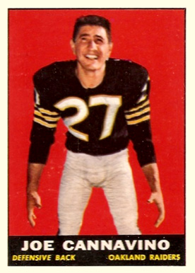 1961 Topps Joe Cannavino #187 Football Card