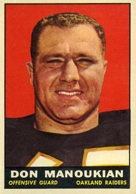 1961 Topps Don Manoukian #188 Football Card