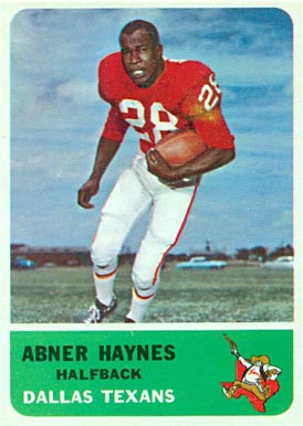 1962 Fleer Abner Haynes #25 Football Card