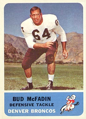 1962 Fleer Bud McFadin #41 Football Card