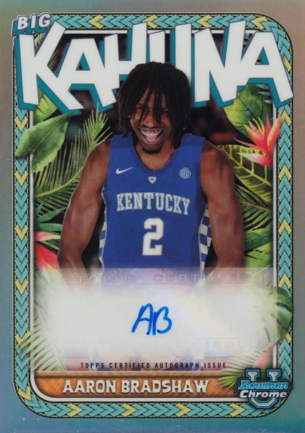 2023 Bowman University Chrome the Big Kahuna Autographs Aaron Bradshaw #BKAAB Basketball Card