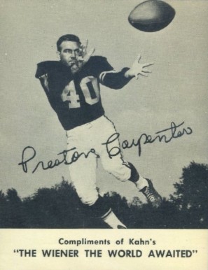 1962 Kahn's Wieners Preston Carpenter # Football Card