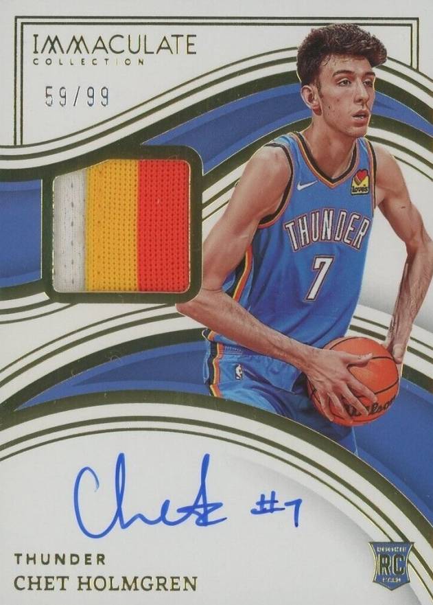 2022 Panini Immaculate Collection Chet Holmgren #123 Basketball Card