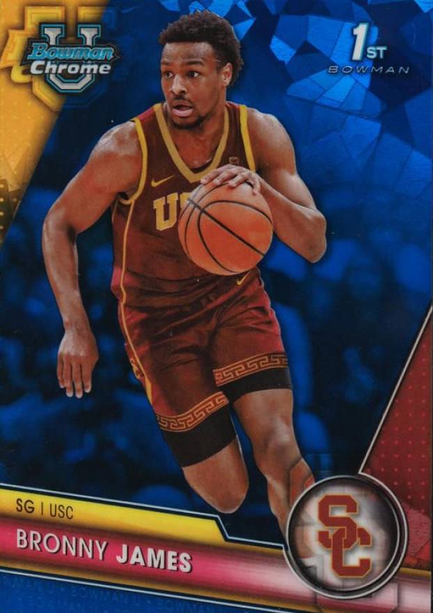 2023 Bowman University Chrome Sapphire Bronny James #95 Basketball Card