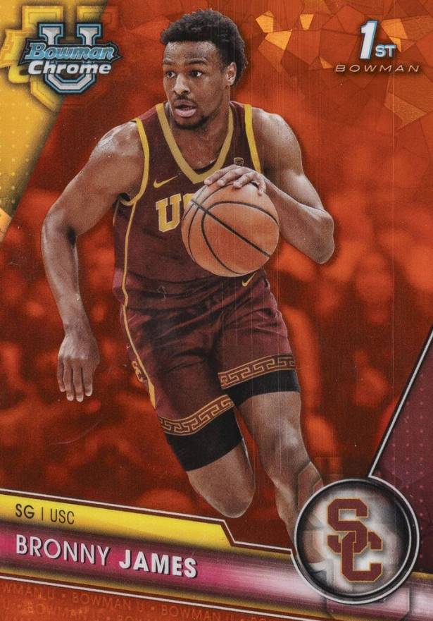 2023 Bowman University Chrome Sapphire Bronny James #95 Basketball Card